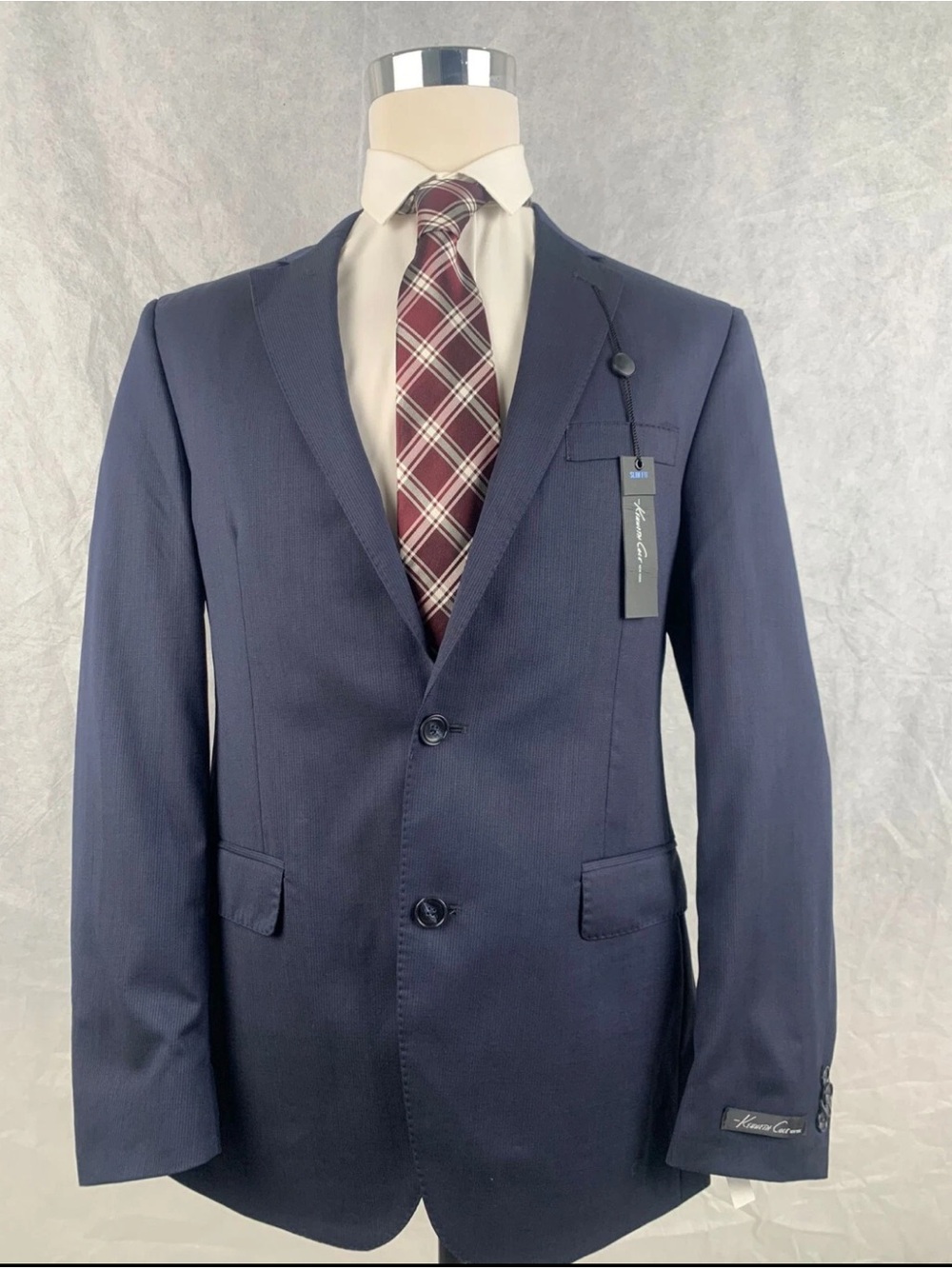 Kenneth Cole New York Navy 100% Slim Fit Two-Button Suit